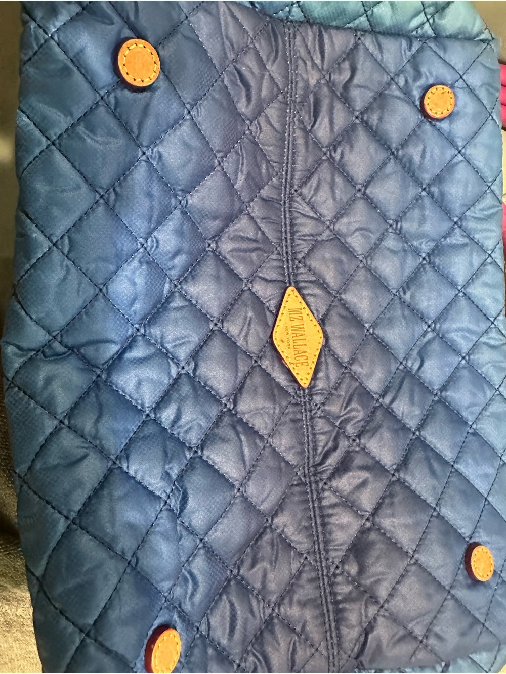 MZ Wallace Quilted Rainbow Gradient Tote - Pink, Purple, Blue, Green, Yellow - Picture 3 of 8